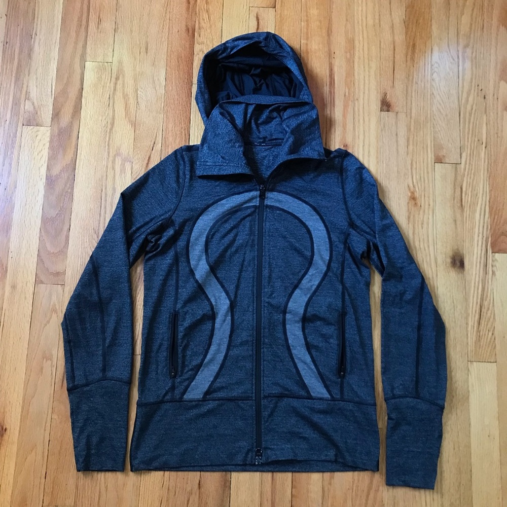 lululemon In Stride Women's Charcoal Gray Full-Zip Hoodie Jacket 8